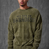 Plush Crewneck Sweater (Olive)