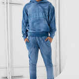 Oasis Washed Stacked Sweatpants (Blue)
