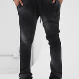Oasis Washed Stacked Sweatpants (Black Shadow)