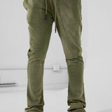 Oasis Washed Stacked Sweatpants (Olive)