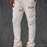 SYIP Tonal Stacked Sweatpants (Bone)