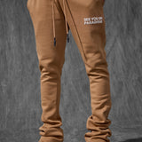 SYIP Tonal Stacked Sweatpants (Mocha)