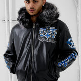 Motor City Hooded Bomber Jacket (Black)
