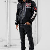Windy City Hooded Bomber Jacket (Black)