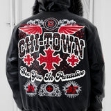 Windy City Hooded Bomber Jacket (Black)