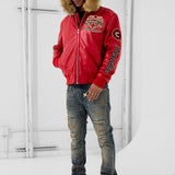 Windy City Hooded Bomber Jacket (Red)