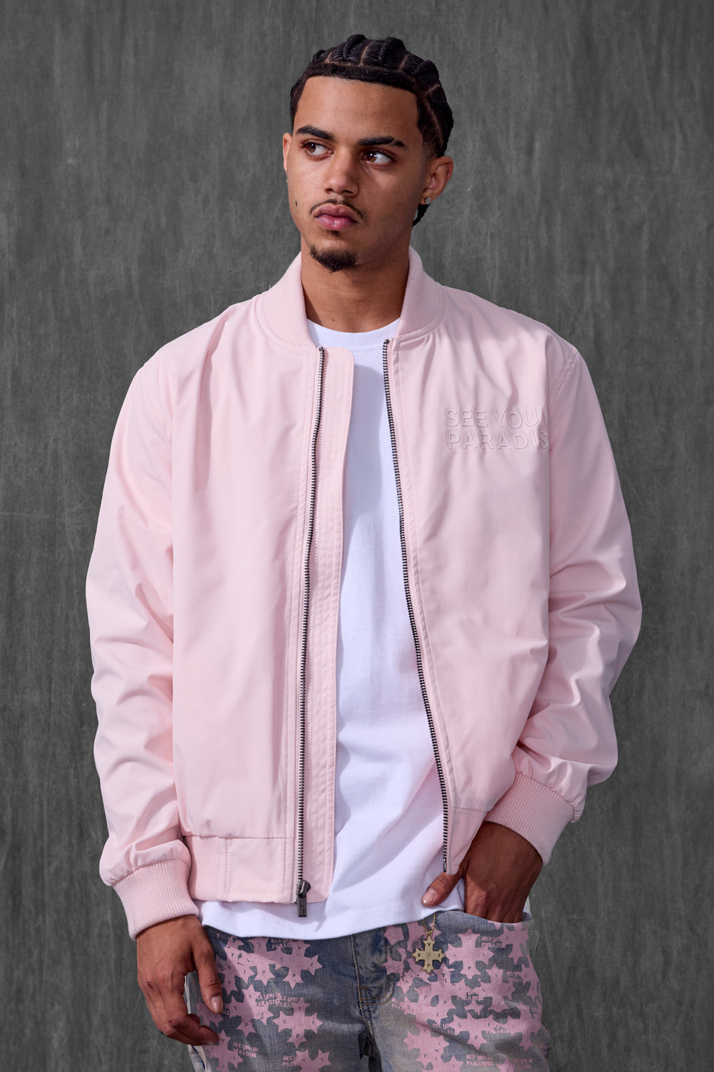 Cruel Intentions Bomber Jacket (Light Pink) - M - SYIP Cruel Intentions Bomber Jacket (Light Pink) - M - SYIP