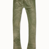 Oasis Washed Stacked Sweatpants (Olive)