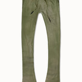 Oasis Washed Stacked Sweatpants (Olive)