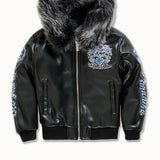 Kids Motor City Hooded Bomber Jacket (Black)
