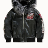 Kids Windy City Hooded Bomber Jacket (Black)