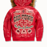 Kids Windy City Hooded Bomber Jacket (Red)