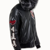 Windy City Hooded Bomber Jacket (Black)