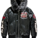 Windy City Hooded Bomber Jacket (Black)