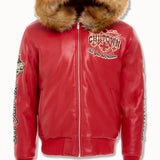Big Men's Windy City Hooded Bomber Jacket (Red)
