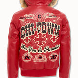 Big Men's Windy City Hooded Bomber Jacket (Red)