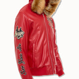 Big Men's Windy City Hooded Bomber Jacket (Red)