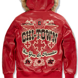 Big Men's Windy City Hooded Bomber Jacket (Red)