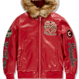 Big Men's Windy City Hooded Bomber Jacket (Red)