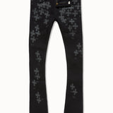 Kids Super Skinny Stacked Paradise Denim (Black)