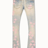 Kids Super Skinny Stacked Paradise Denim (Iced Lager)