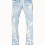 Kids Super Skinny Stacked Paradise Denim (Light Blue)