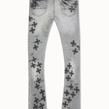 Kids Super Skinny Stacked Paradise Denim (Smoked Grey)