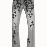 Kids Super Skinny Stacked Paradise Denim (Smoked Grey)