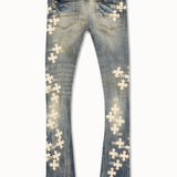 Kids Super Skinny Stacked Paradise Denim (Vintage)