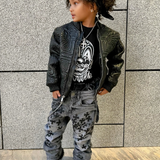 Kids Super Skinny Stacked Paradise Denim (Smoked Grey)