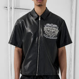 "The D" Zip Up S/S Shirt (Black)