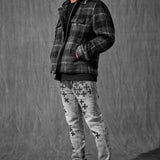SYIP Hooded Flannel Shacket (Black Shadow)