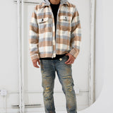 SYIP Hooded Flannel Shacket (Khaki)