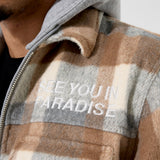 SYIP Hooded Flannel Shacket (Khaki)