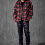 SYIP Hooded Flannel Shacket (Red)