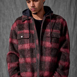 SYIP Hooded Flannel Shacket (Red)