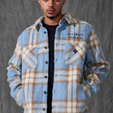 Paradise Flannel Shacket (Carolina Blue)