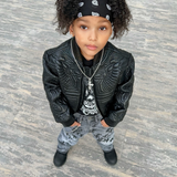 Kids Super Skinny Stacked Paradise Denim (Smoked Grey)