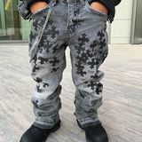 Kids Super Skinny Stacked Paradise Denim (Smoked Grey)