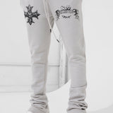 Paradise Tour Stacked Sweatpants (Light Grey)