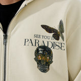Butterfly Effect Zip Up Hoodie (Cream)
