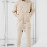 SYIP Tonal Zip Up Hoodie (Taupe Cream)