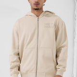 SYIP Tonal Zip Up Hoodie (Taupe Cream)