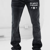Paradise Stacked Heavyweight Sweatpants (Black)