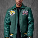 Smoke & Mirrors Varsity Jacket (Dark Green)