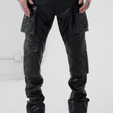 Skinny Stacked Eden Cargo Pants (Black)