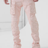 Skinny Stacked Eden Cargo Pants (Light Pink)