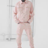 Skinny Stacked Eden Cargo Pants (Light Pink)