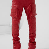 Skinny Stacked Eden Cargo Pants (Red)