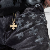 Super Skinny Stacked Forbidden Fruit Denim (Black Shadow)